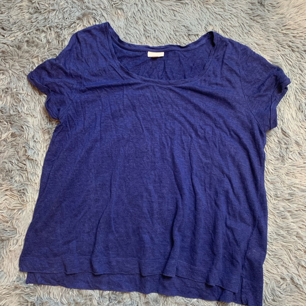 J. Jill Short Sleeve Scoop Neck Tee in Deep Purple